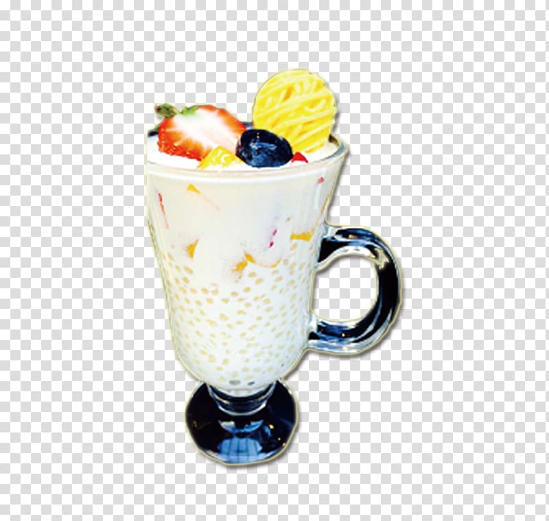 Ice cream Sundae Milkshake Knickerbocker glory Frozen yogurt, Fruit tea transparent background PNG clipart