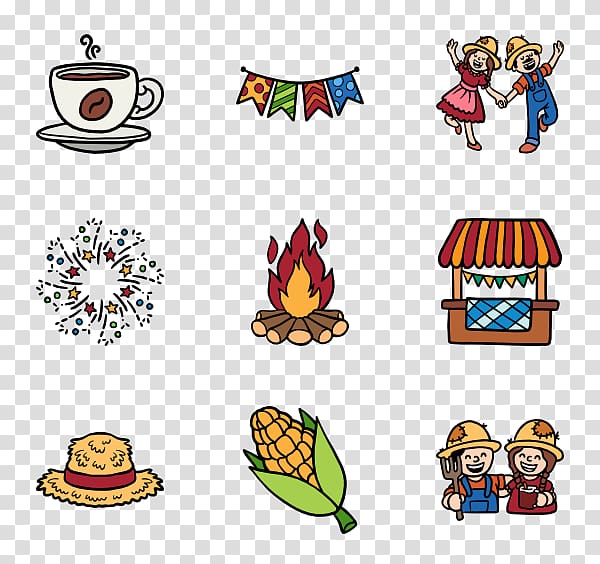 assorted-color lot, Computer Icons Festa Junina , hand-painted family transparent background PNG clipart