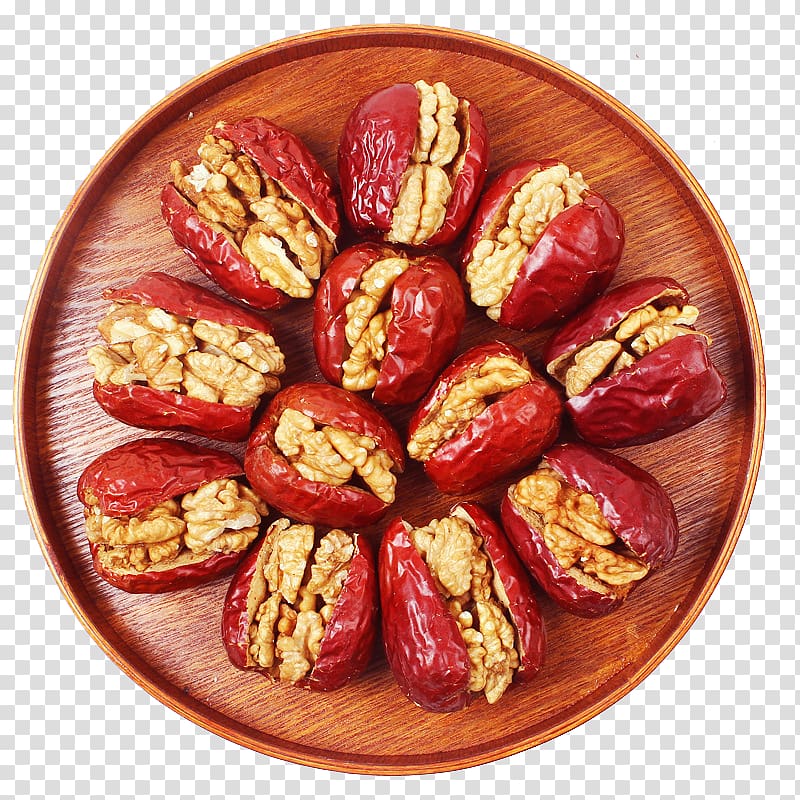 Date and walnut loaf Jujube Dried fruit, Jujube walnut transparent background PNG clipart