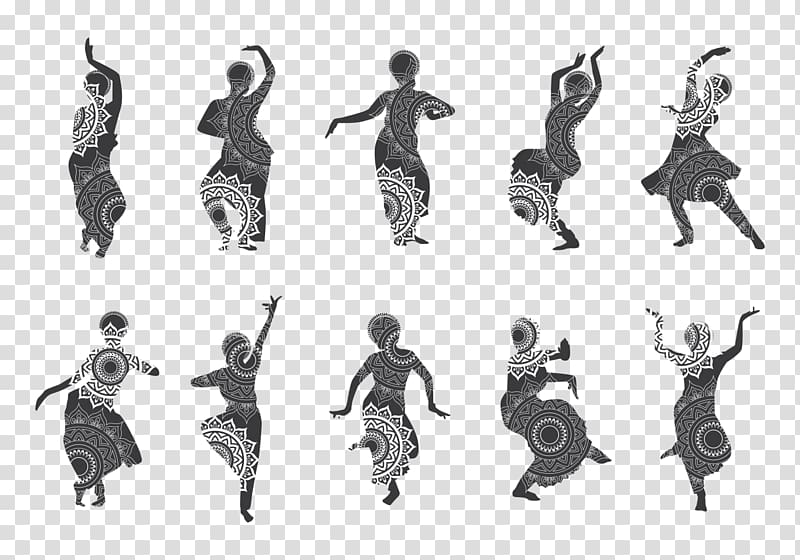 dancing person silhouette illustration, Silhouette Dance in India Bollywood, dancers transparent background PNG clipart
