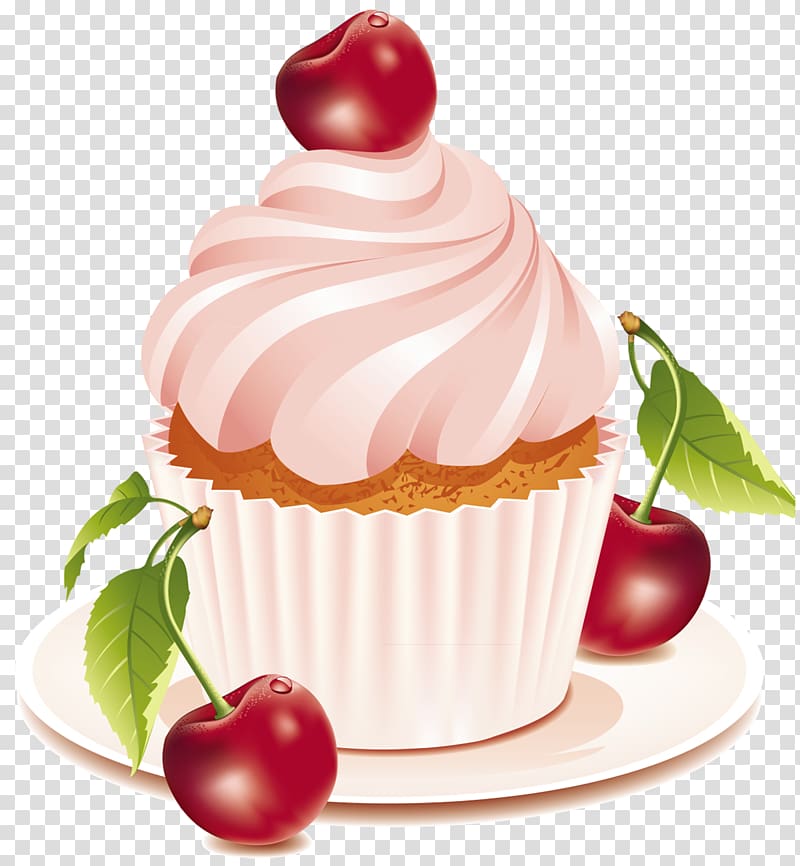 Cupcake Cherry cake Birthday cake Chocolate cake Sponge cake, watercolor cake transparent background PNG clipart