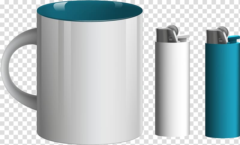 Mug White Blue, Lighter blue on white cup material transparent background PNG clipart