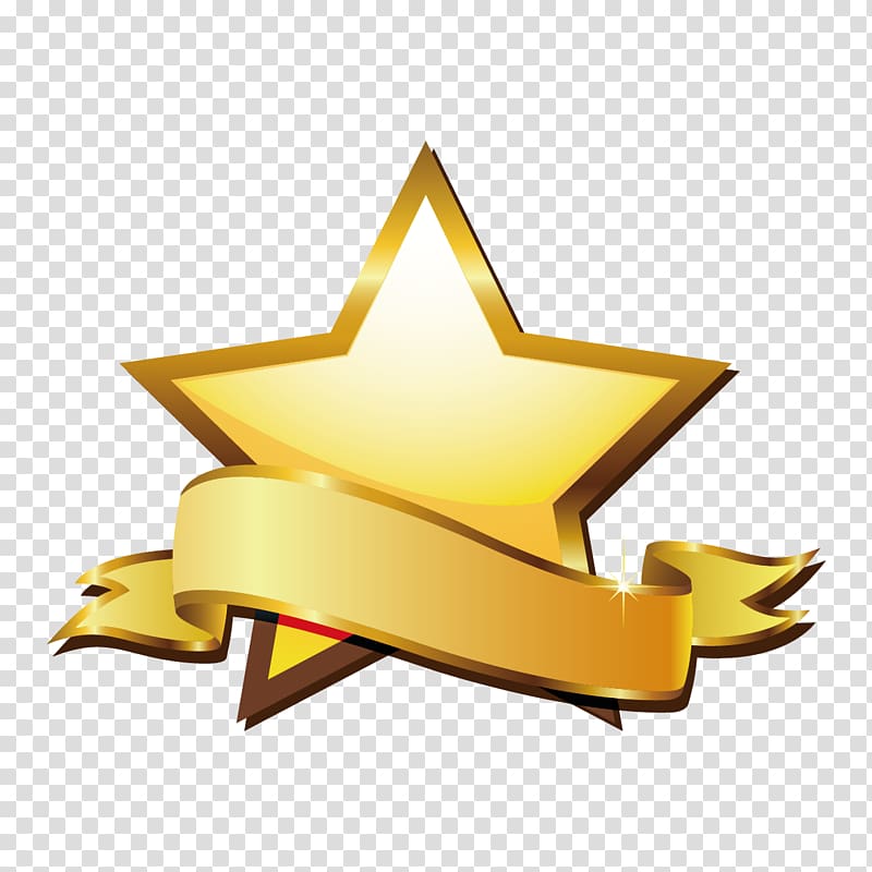 star illustration, Star, Gold five-pointed star transparent background PNG clipart