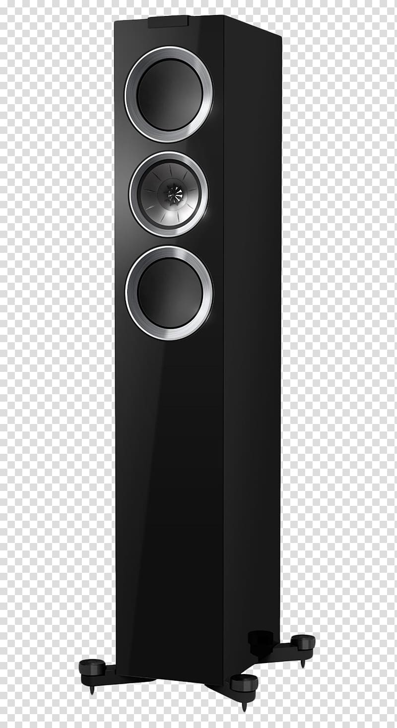 black tower speaker, Loudspeaker KEF Bookshelf speaker Hifigear High fidelity, Speaker transparent background PNG clipart