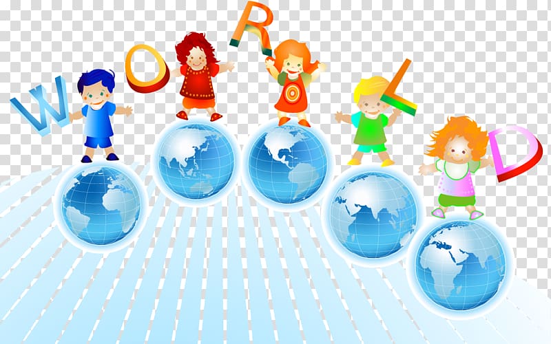 Child Printing, Children on earth transparent background PNG clipart