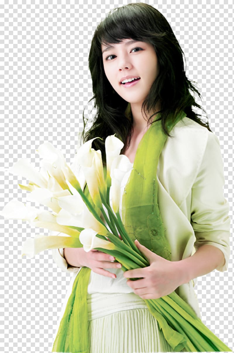 Han Ga-in South Korea Witch Yoo Hee Actor Female, Women holding lily transparent background PNG clipart