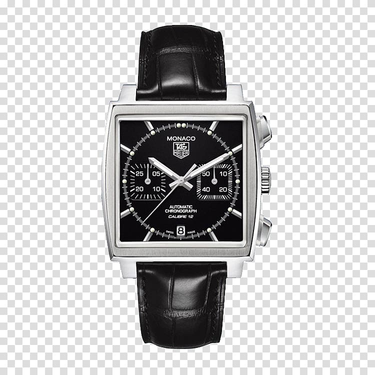 TAG Heuer Monaco Automatic watch Chronograph, TAG,Heuer square dial mechanical watches transparent background PNG clipart