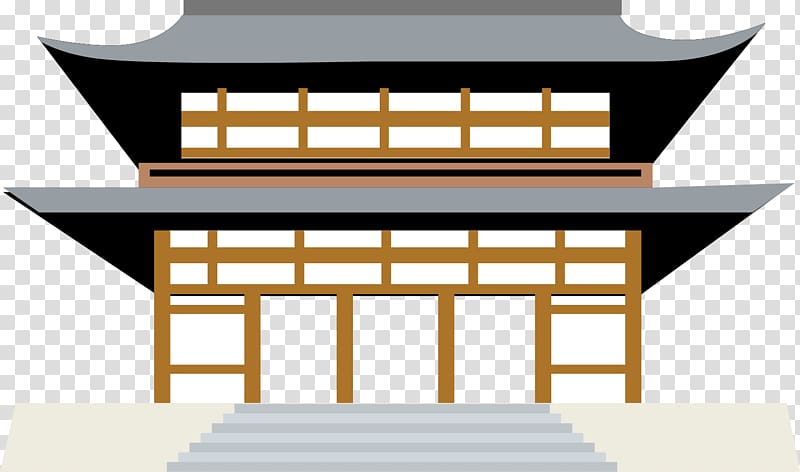 Japan Building Architecture Illustration, Flat Castle tower transparent background PNG clipart