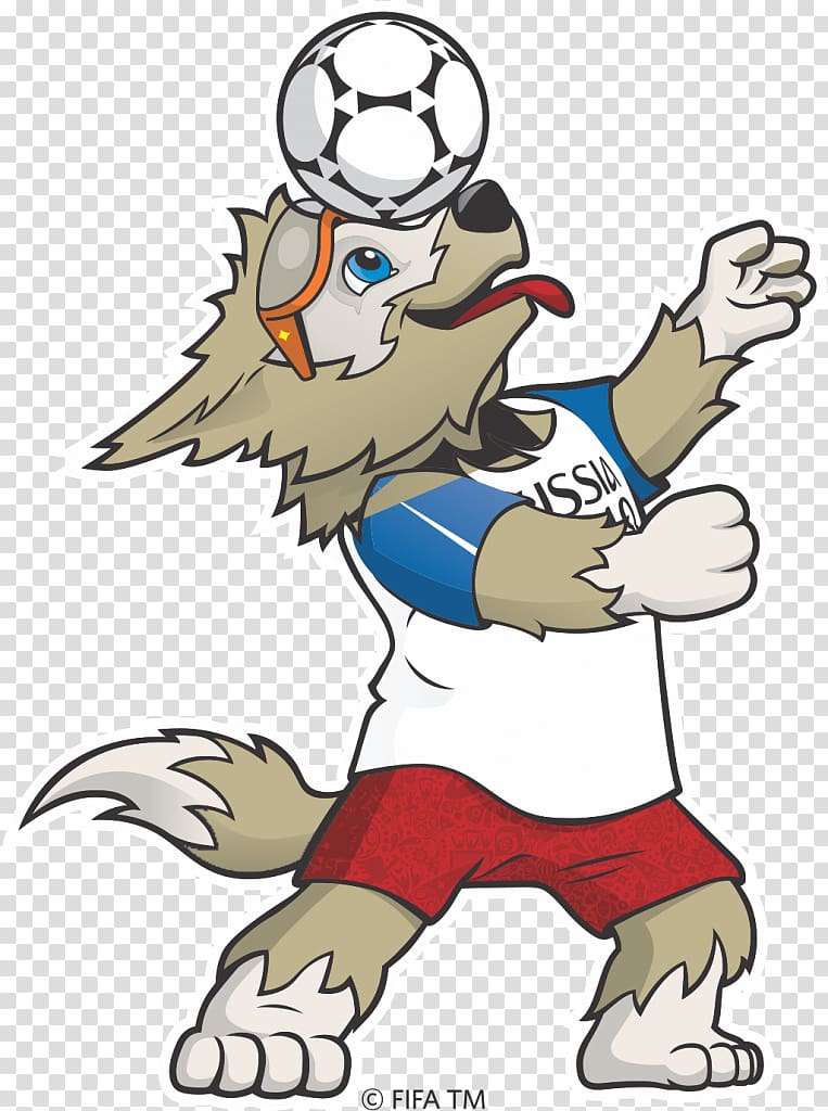 2018 FIFA World Cup Zabivaka FIFA World Cup official mascots Russia, Russia, beige wolf cartoon illustration transparent background PNG clipart