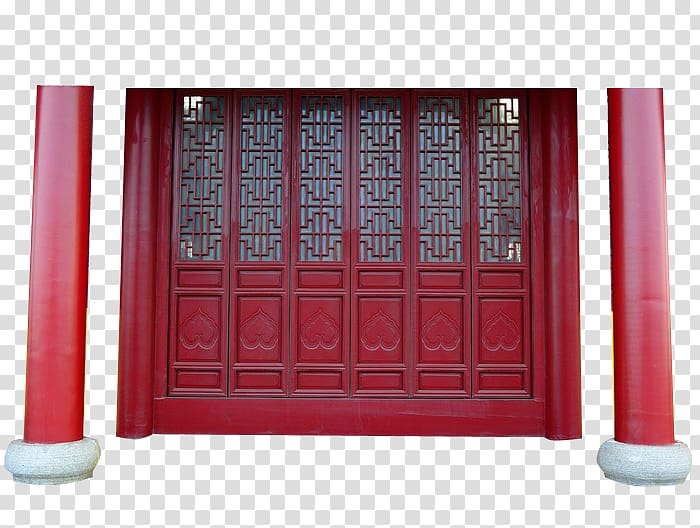 , Red door with door post transparent background PNG clipart