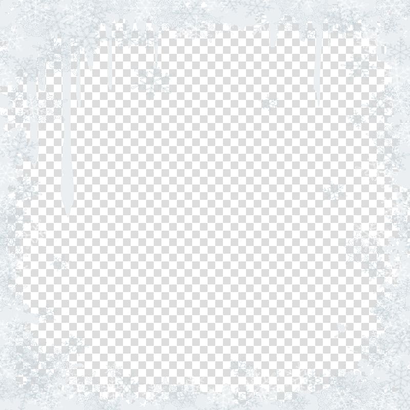 beautiful white snowflake border transparent background PNG clipart