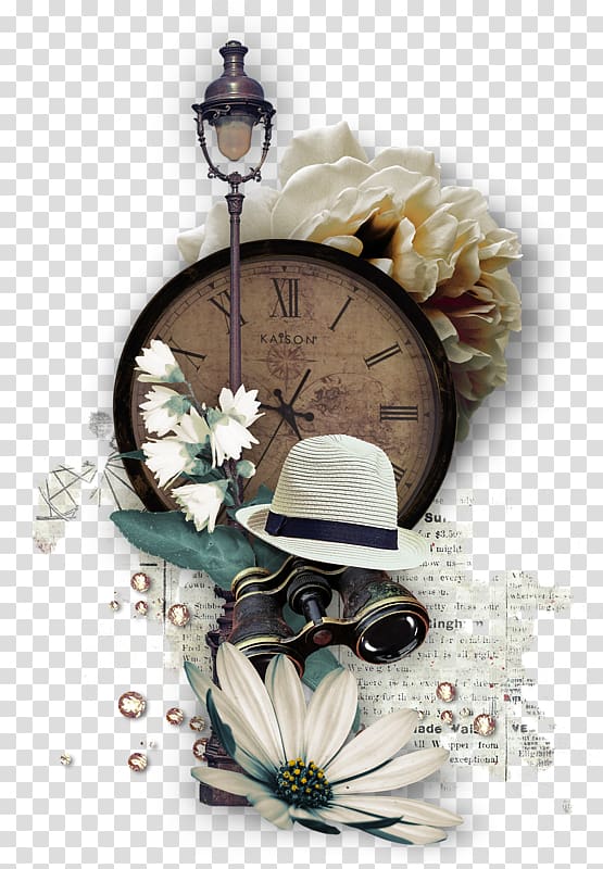 clock,lamp and flower , Clock Street light Hat, Hats street lights and clock transparent background PNG clipart