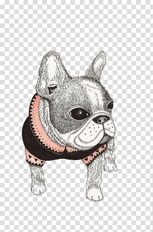 French Bulldog Pug Boston Terrier Illustration, Puppy Animals Decorative painting transparent background PNG clipart