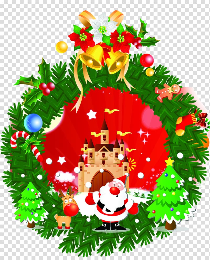 Christmas tree Santa Claus Christmas ornament Garland, Creative Christmas transparent background PNG clipart