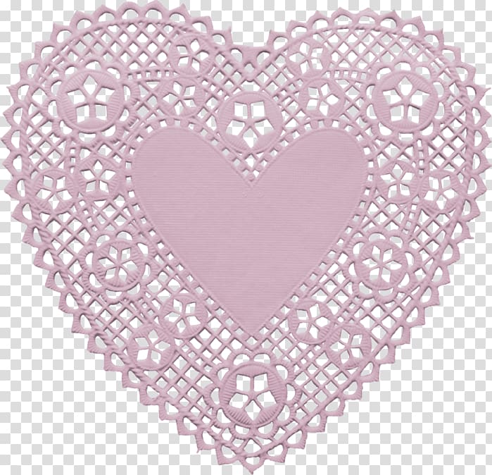 Paper Lace Heart Doily Spitzenpapier, heart transparent background PNG clipart