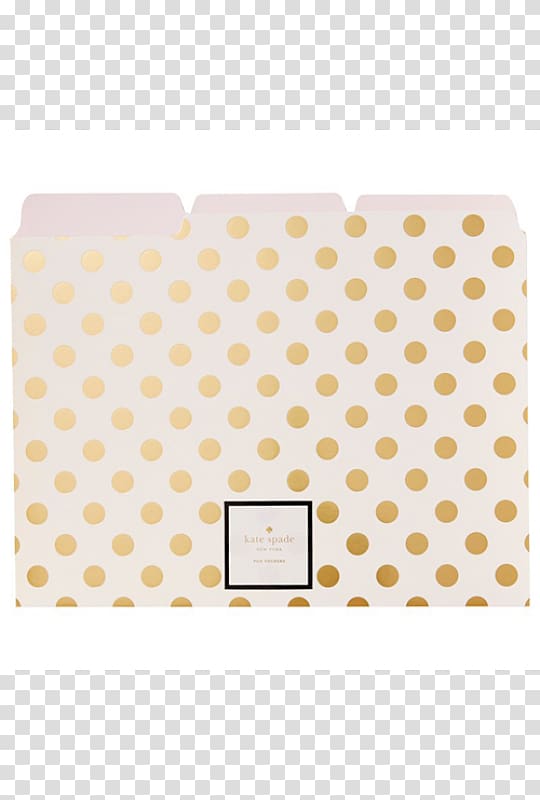 Paper File Folders Kate Spade New York Stationery Organization, GOLD DOTS transparent background PNG clipart