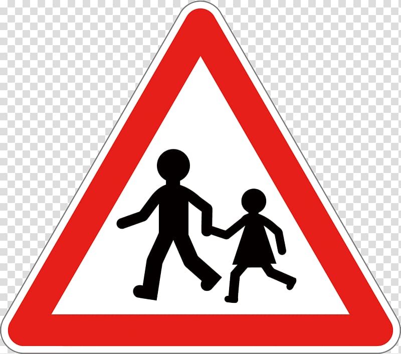 pedestrian crossing signage, warning road signs in France Traffic sign School Traffic code, front school transparent background PNG clipart
