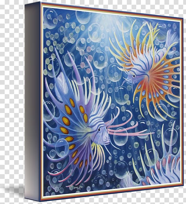 Modern art Cobalt blue Organism Painting Marine biology, painting transparent background PNG clipart