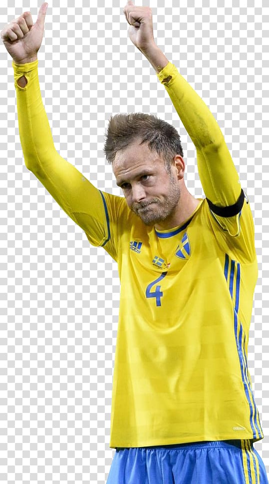 man wearing yellow crew-neck jersey shirt, Andreas Granqvist Sweden national football team FIFA World Cup Football player, Football Sweden transparent background PNG clipart