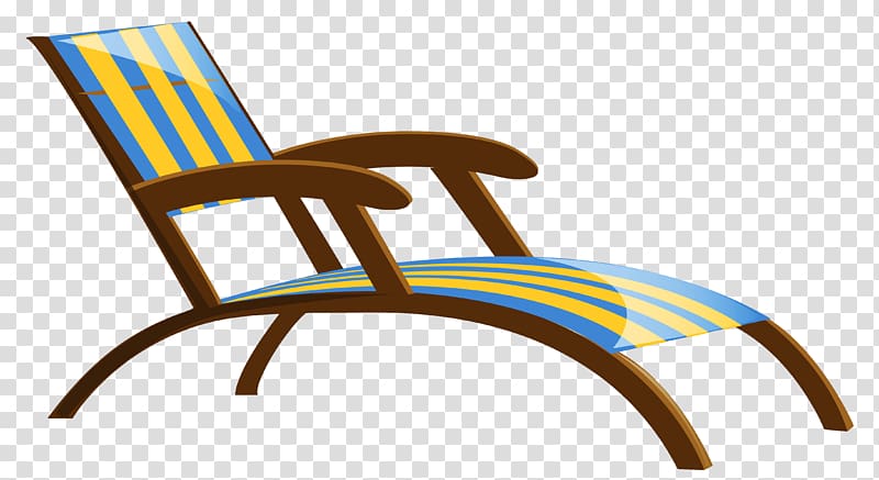 yellow, blue, and brown wooden lounger illustration, Chair Chaise longue Table , Beach Lounge Chair transparent background PNG clipart