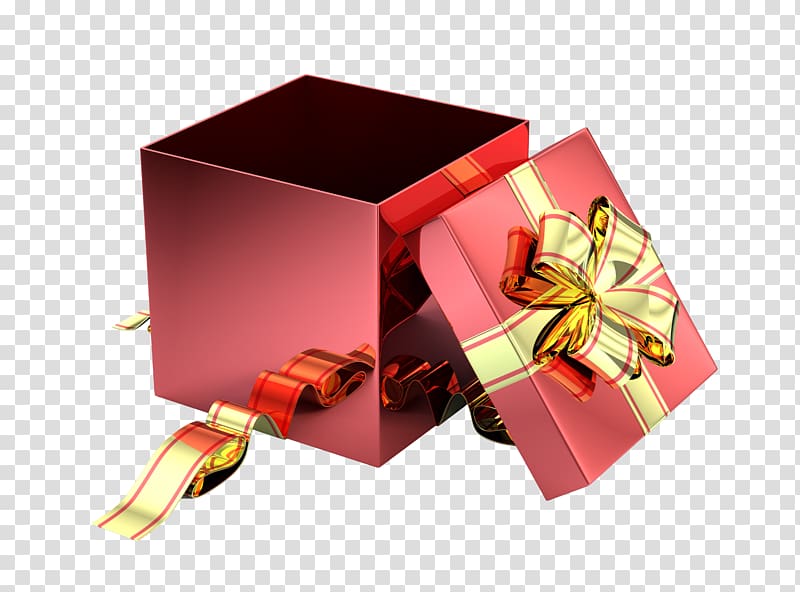 Red gift box transparent background PNG clipart