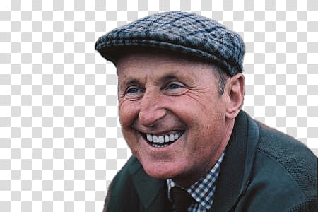 man smiling, Bourvil Checked Beret transparent background PNG clipart