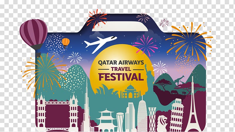 Qatar Airways Flight Airline ticket, tourism festival transparent background PNG clipart