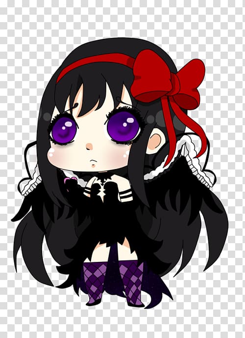 Homura Akemi Chibi Akuma Demon, anime watermark transparent background PNG clipart