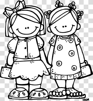 sisters clipart black and white