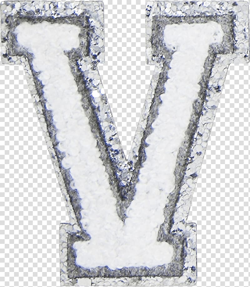 Varsity letter Varsity team Chenille fabric Font, Silver Glitter Chandeliers transparent background PNG clipart