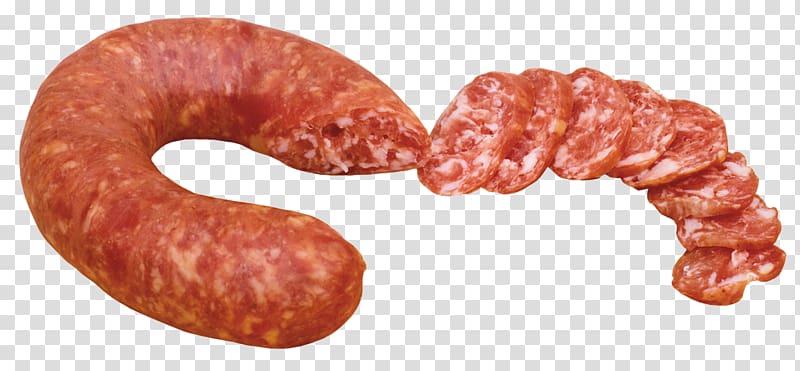 Salami Sausage Cervelat Knackwurst, sausage transparent background PNG clipart