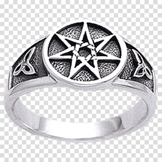 Ring Elven Star Triquetra Heptagram Pentagram, ring transparent background PNG clipart