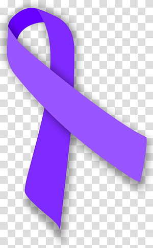 Purple ribbon illustration, Purple ribbon Awareness ribbon Cancer