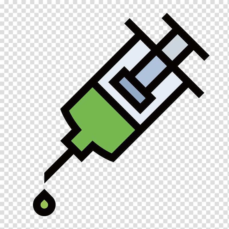 Syringe Icon, Green needle tube transparent background PNG clipart