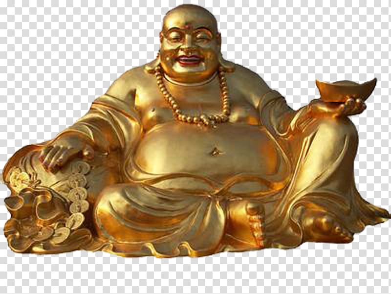 China Budai Buddharupa Buddhism Maitreya, Gilded Buddha light transparent background PNG clipart