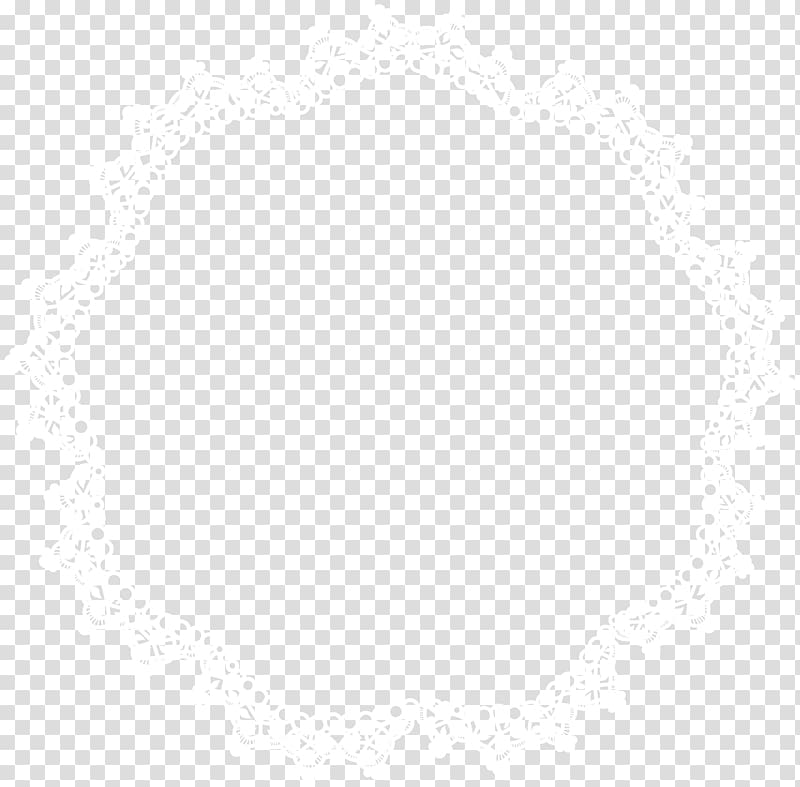 white and black textile hem illustration, Line Symmetry Black and white Point Pattern, Round Lace Border Frame transparent background PNG clipart