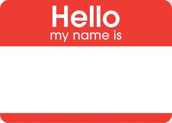 hello my name is card, Sticker Name tag Label Costume, Name Tag transparent background PNG clipart
