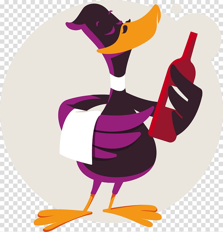 Wine and food matching Duck Sommelier, wine transparent background PNG clipart