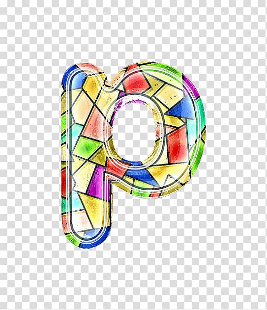 Stained glass, Stained glass letter P transparent background PNG clipart