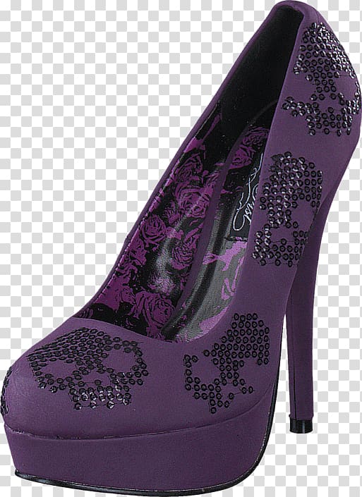 High-heeled shoe Purple Platform shoe Sequin, purple transparent background PNG clipart