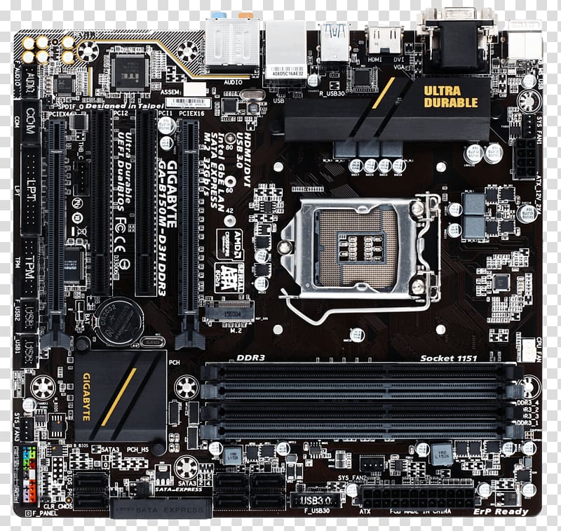 LGA 1151 microATX Motherboard DDR3 SDRAM Gigabyte Technology, others transparent background PNG clipart