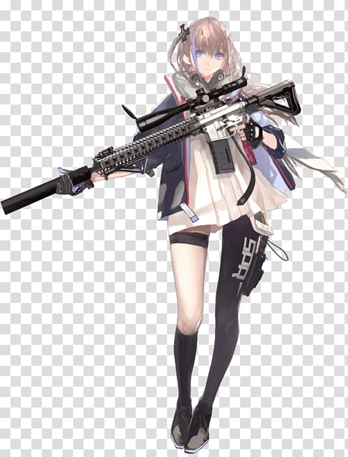 Girls\' Frontline AR-15 style rifle ArmaLite AR-15 Female Anime, Anime transparent background PNG clipart