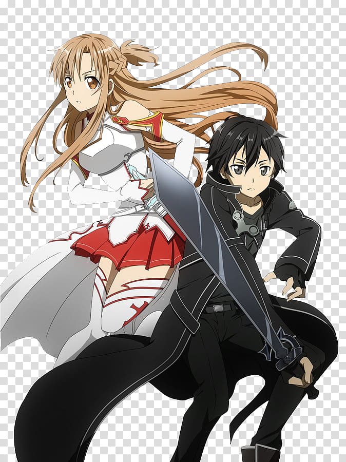 Asuna Kirito Sword Art Online Anime, Sword Art File transparent background PNG clipart
