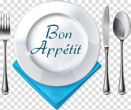 Knife Fork Plate Cloth Napkins Spoon, bon apetit transparent background PNG clipart