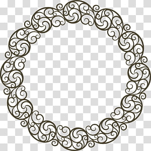 Black Disk, Black line wreaths transparent background PNG clipart thumbnail