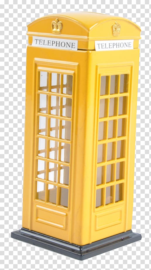Telephone booth Money Piggy bank Tirelire, Yellow phone booth model transparent background PNG clipart