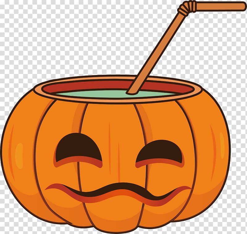 Jack-o-lantern Halloween Sticker , Halloween Pumpkin drink transparent background PNG clipart