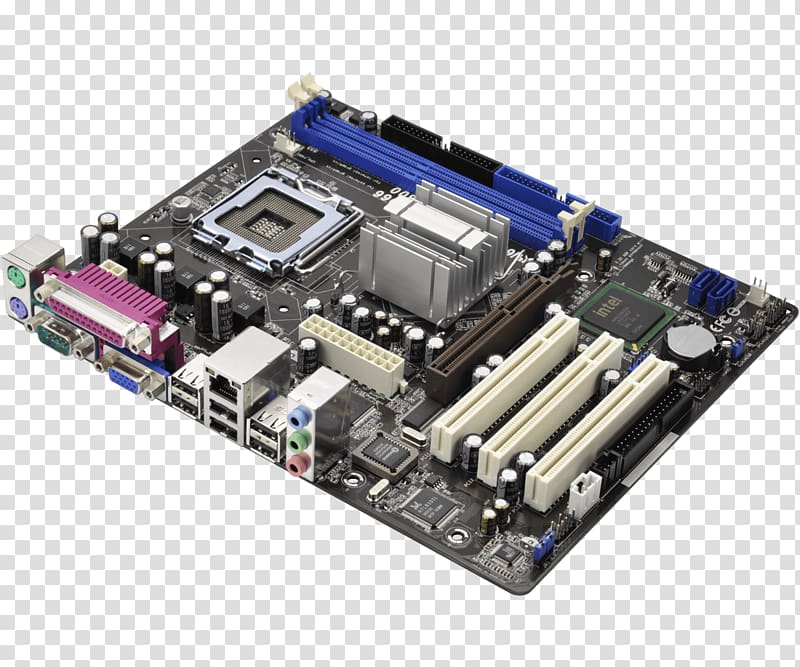 Intel LGA 775 microATX Motherboard ASRock 775i65G, intel transparent background PNG clipart