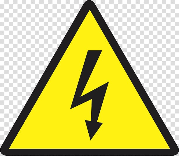 High voltage Electric potential difference Warning sign Hazard symbol, electric danger transparent background PNG clipart