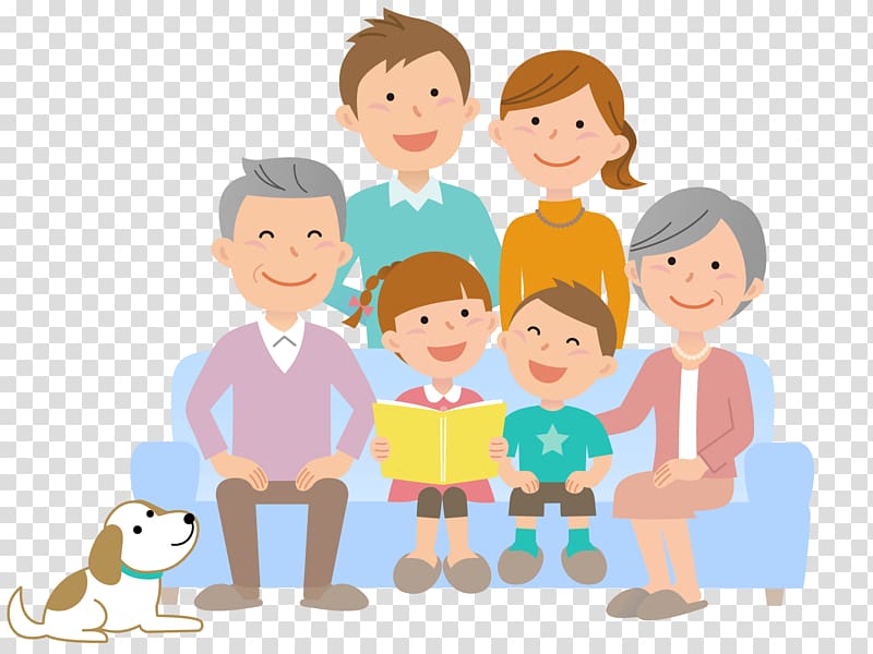 grandparents with grandchildren clipart